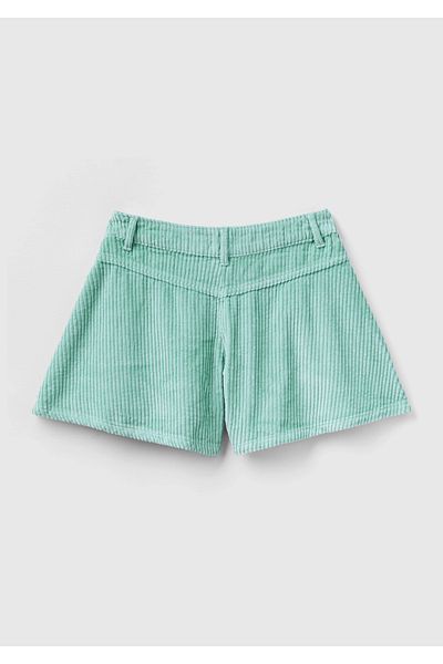 United Colors of Benetton Mini pantaloni scurți din catifea verde apă - fete, BE brodate