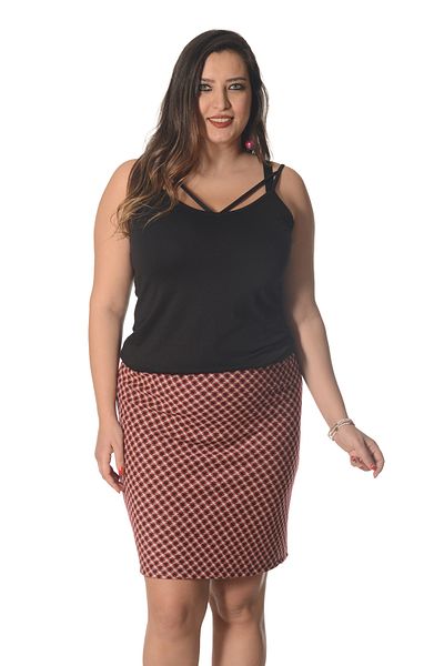 Curvy Trend Plus Size Recovery Waist Laptop Jacquard Knitted Skirt