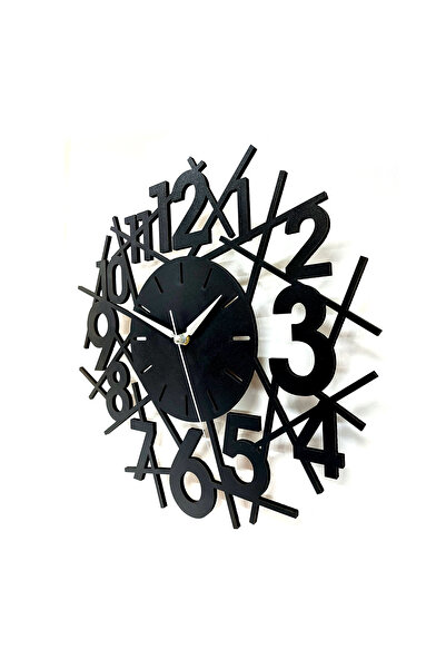 CajuArt Style Cut 35 cm Modern Wall Clock with Black Wooden Stick