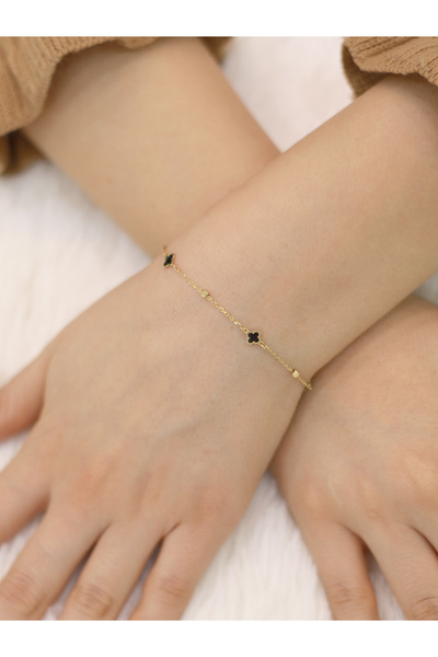 ZEYNEPLİ GOLD 14 Ayar Altın 4'lü Küçük Yonca Bileklik