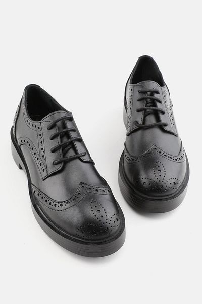 TUNAELLİ PANTOFI OXFORD NUMĂRUL 36-41 PIELE NATURALĂ NEGRĂ DE FEMEI