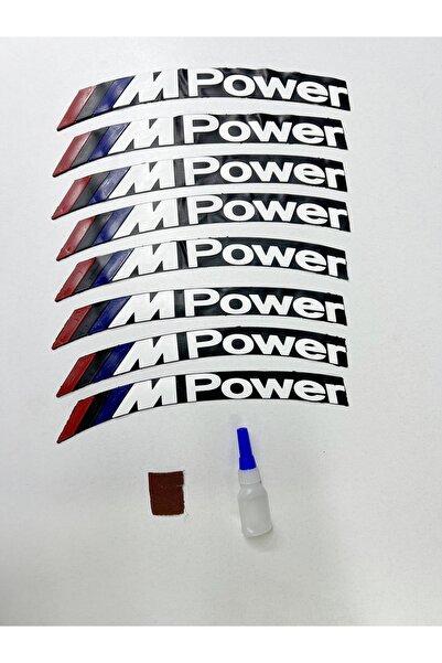 M Power 8 Pieces Tyre Inscription Motorcycle And Automobile MPower Tyre Inscription Sticker