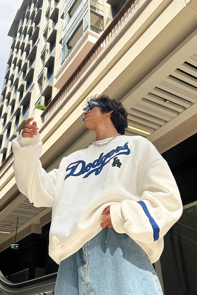 Genel Markalar Los Angeles Dodgers Baskılı Oversize Unisex Sweatshirt