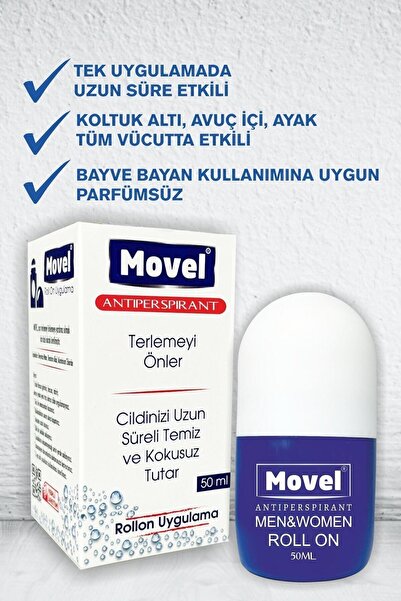 movel Roll On Antiperspirant Koltuk Altı El Ayak Kasık Bölgeleri Ter Önleyici Ter Kokusu Yok Edici 50 ml