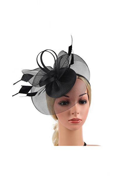 BBA TULLE STORE دبوس شعر أسود واسع، قبعة زفاف، إكسسوار شعر العروس، حفلة موسيق...