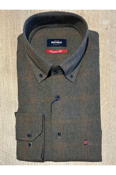 Brothers Μακρυμάνικο Comfort Fit καρό με μονή τσέπη Classic Casual ανδρικό πουκάμισο ξυλοκόπος
