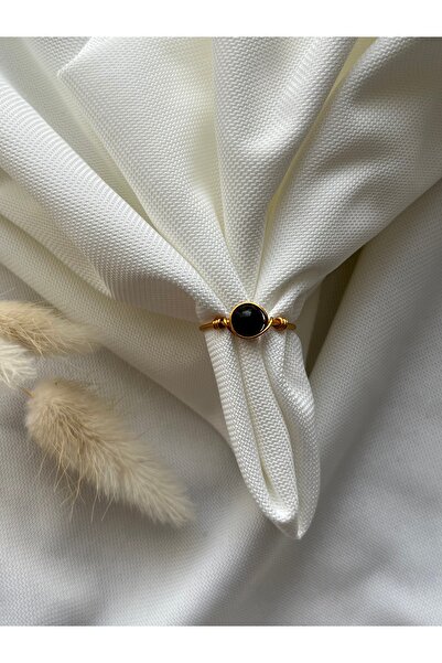 PelvedDesign خاتم سلك ذهبي قابل للتعديل من حجر الثعبان السربنتين