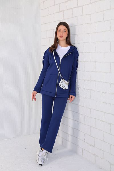 Melike Tatar INDİGO Zippered Shoulder Detailed Suit 3-3099