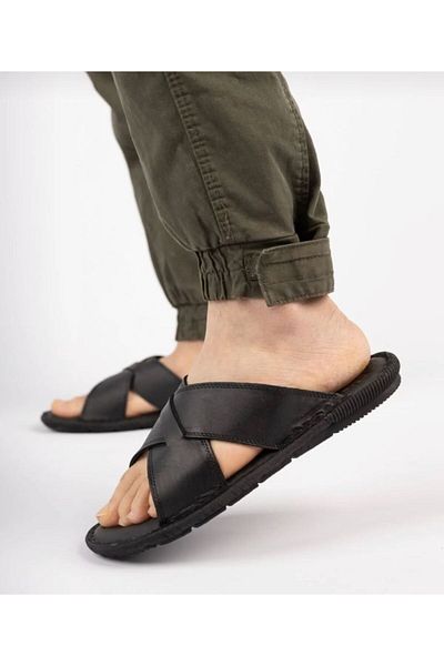 YILDIRIM AYAKKABICILIK Genuine Leather Ultra Luxury Orthopedic Men's Slippers