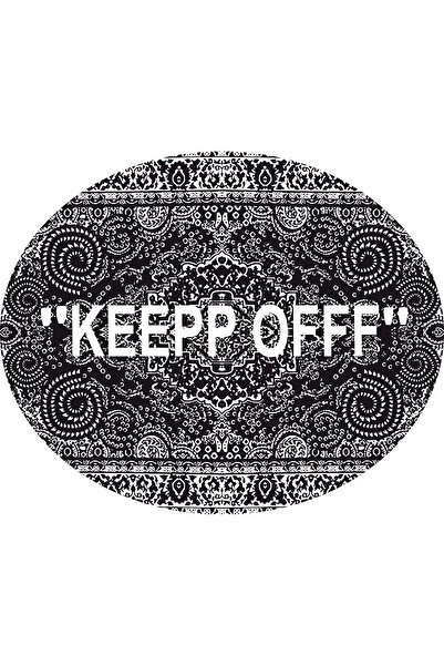 Rugs Modern Halı Mira Yuvarlak Siyah Keep Off Yazılı Klasik Ve Modern Dokuma ...