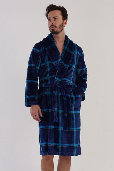 VİENETTA Ανδρικό γιακά σάλι Welsoft Indigo Peignoir C3T0N3O087