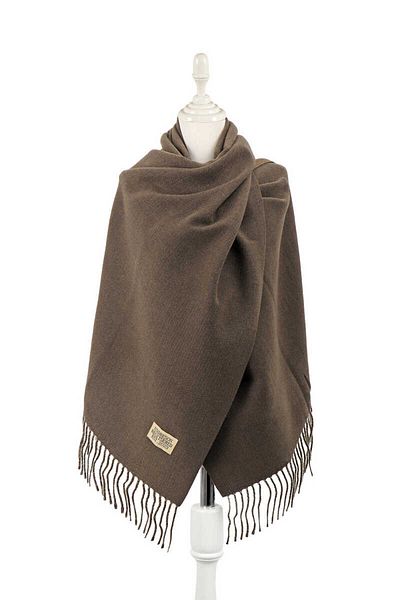 Bursa İpek Bitter Brown Double Sided Winter Shawl