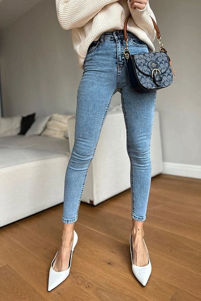 Livik Snow Wash Skinny Jean Γυναικείο τζιν παντελόνι ψηλόμεσο μέχρι τον αστράγαλο