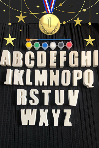 HENBi Alfabe (3D) Harfler Taş Boyama Seti Çocuk Gelişimi Eğitici Oyuncaklar E...