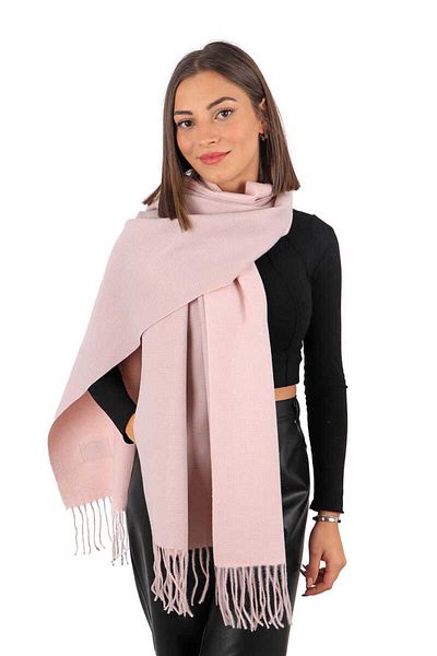 Bursa İpek Lilac Powder Double Sided Winter Shawl