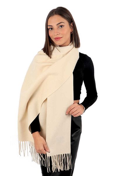Bursa İpek Cream Double Sided Winter Shawl