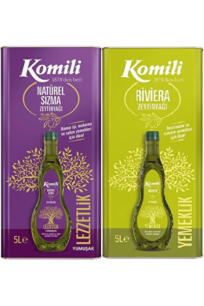 Komili Zeytinyağı 10lt Natural Ege Sızması / Riviera (Teneke) (2PK*5lt)