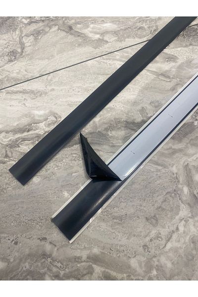 PashaDekor Aluminum Anthracite Door Threshold Profile Hardwood Under Door Lid Cover with Adhesive 90 cm