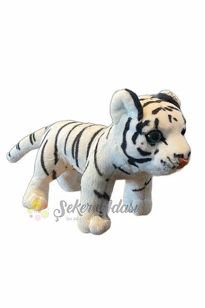 Şeker Adası Plush Baby White Tiger 35 cm Toy Sleeping and Playmate Lion Leopard