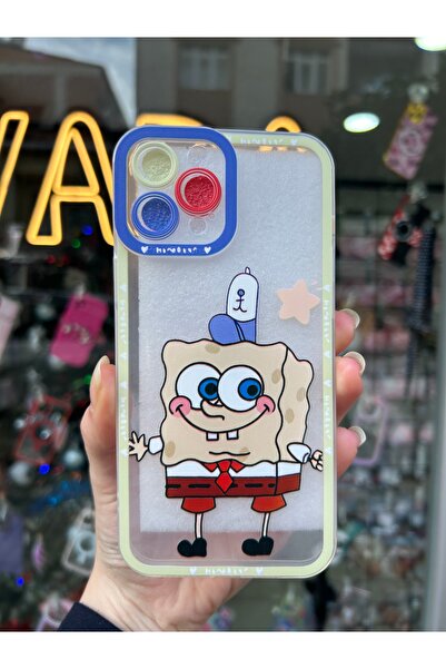 OVADA Iphone 12 Pro Max Uyumlu Kamera Korumalı Çizgi Film Karakterli Silikon Şeffaf Kılıf