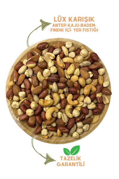 Özdanacı Kuruyemiş Lüx Süper Karışık Kuruyemiş Tuzsuz 500 gr %100 Taze