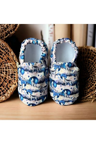 Kokopatik ,Non-Slip Sole,Organic Cotton Home Nursery Booties Call of the Moon Organic Cotton Nursery-Home Booties