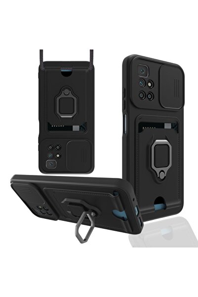Rivor Xiaomi Redmi 10 Uyumlu Kılıf Kamera Koruma Ve Sürgülü Kartvizitli Kartl...