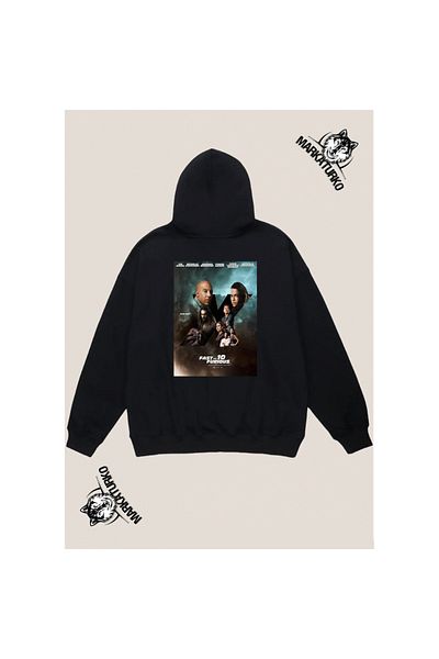 MarkaTurko FAST custom design back printed Black Hooded unisex Sweatshirt 405-78