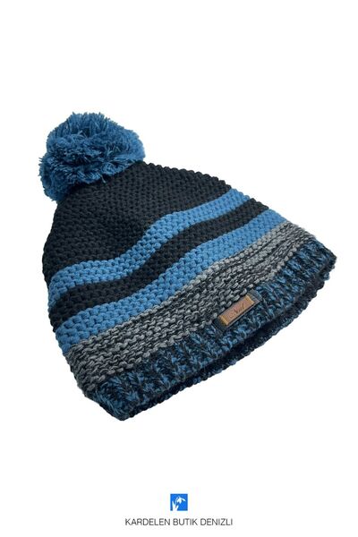 Kardelen Butik Denizli Beretă cu pompon pentru copii cu lână în interior și Miflon (vârsta 5-9)