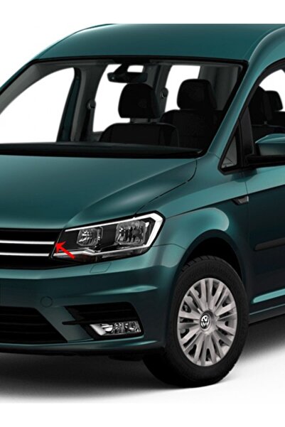 CarEste VW CADDY 2015-2021 MODEL ARASI KROM ÖN PANJUR ÇERÇEVESİ 2 PARÇA PASLA...