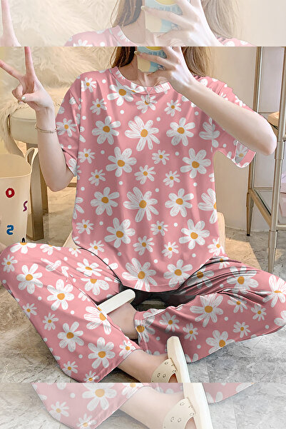 PEMBİŞ HOMEWEAR Σετ πιτζάμες με κοντό μανίκι HelloSpringDaisy Supersoft Basic...