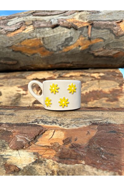 DDHANDMADE Ceramic Tea Coffee Cup - Daisy Turkish Coffee Cup, Gift Dowry Box