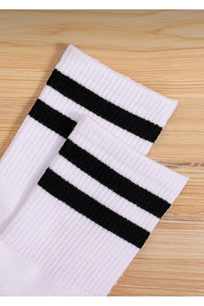 myDea Ριγέ ασπρόμαυρες κάλτσες κολλεγίου 6 ζευγάρια