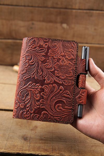 New Coast Leather 1900's Γνήσιο δέρμα Χειροποίητη θήκη σημειωματάριου A6