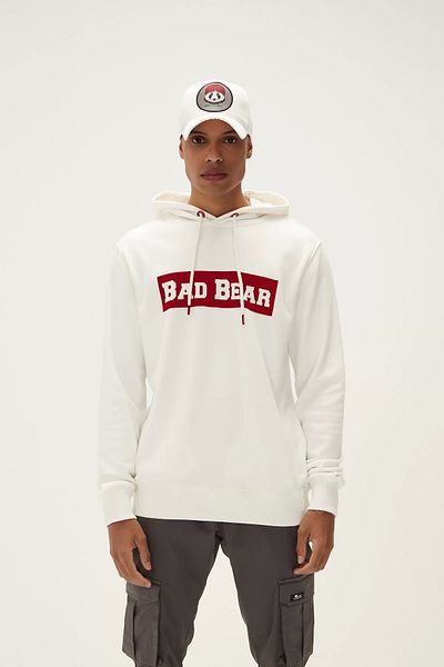 Bad Bear سويت شيرت رجالي بغطاء للرأس - أبيض