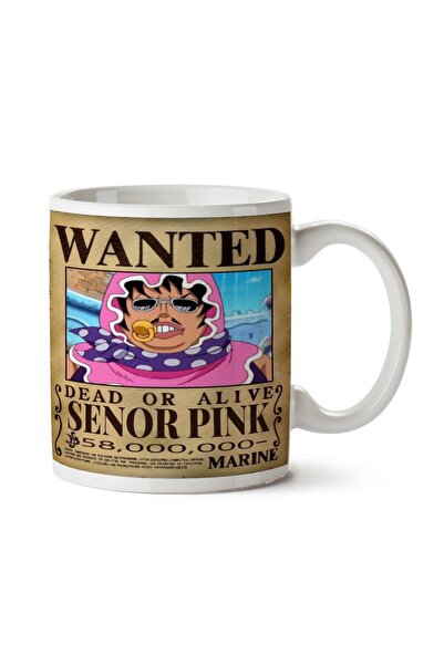 ART HEDİYE كوب مطبوع على الجانبين من Wanted Senor Pink Anime Wanted