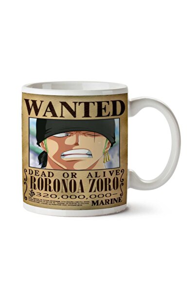 ART HEDİYE كوب مطبوع على الجانبين من Wanted Roronoa Zoro Anime Wanted