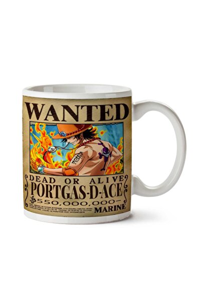 ART HEDİYE كوب مطبوع على الجانبين من Wanted Portgas D Ace Anime Wanted