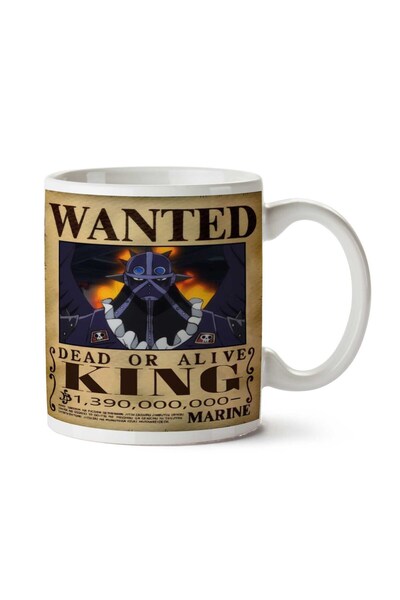 ART HEDİYE كوب مطبوع عليه وجهين من Wanted King Anime Wanted