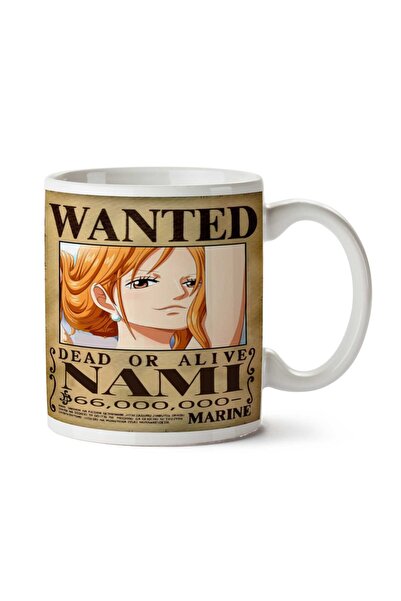 ART HEDİYE كوب مطبوع على الجانبين من Wanted Nami Anime Wanted