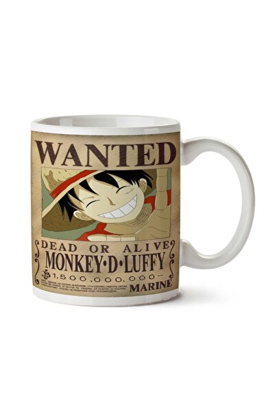 ART HEDİYE كوب مطبوع على الجانبين من Wanted Luffy Anime Wanted