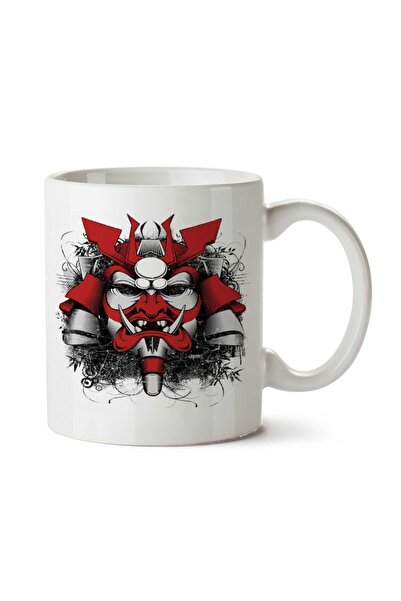 ART HEDİYE كوب ملون برأس الساموراي مطبوع على الجانبين