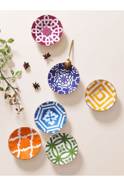 Porland Morocco Set of 6 Ergonomic Tea Plates 12cm