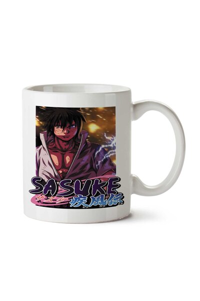 ART HEDİYE Sasuke Anime Photo Two Side Printed Mug Cup