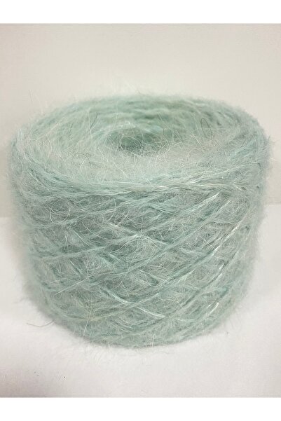 göçer Ață de tricotat Moher verde mentă alb cu polyemit 100gr