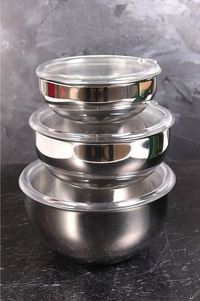 Evse Güven 3-Piece Storage Container Steel Mixer Set