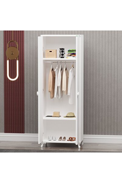 Garaj Home Elegant Beşik ve Yıldız 2 Kapaklı Dolap - Beyaz