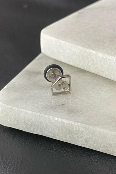 Jaida Moda Unisex 316l Surgical Steel Figured Screw Earrings