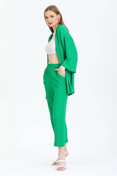 ZF BUTİK Bürümcük Kimono-Hosenset