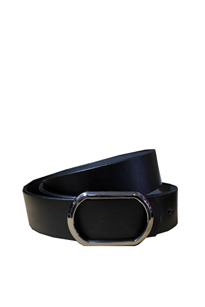 Kemer Dünyası حزام أسود بإبزيم مقاس 4 سم للجنسين